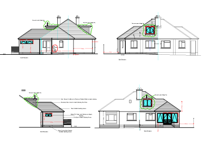 North, South, East and West Proposed Elevations